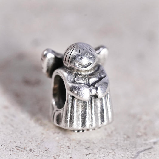 Vintage ALE sterling sterling silver handmade pendant, 925 angel bead charm