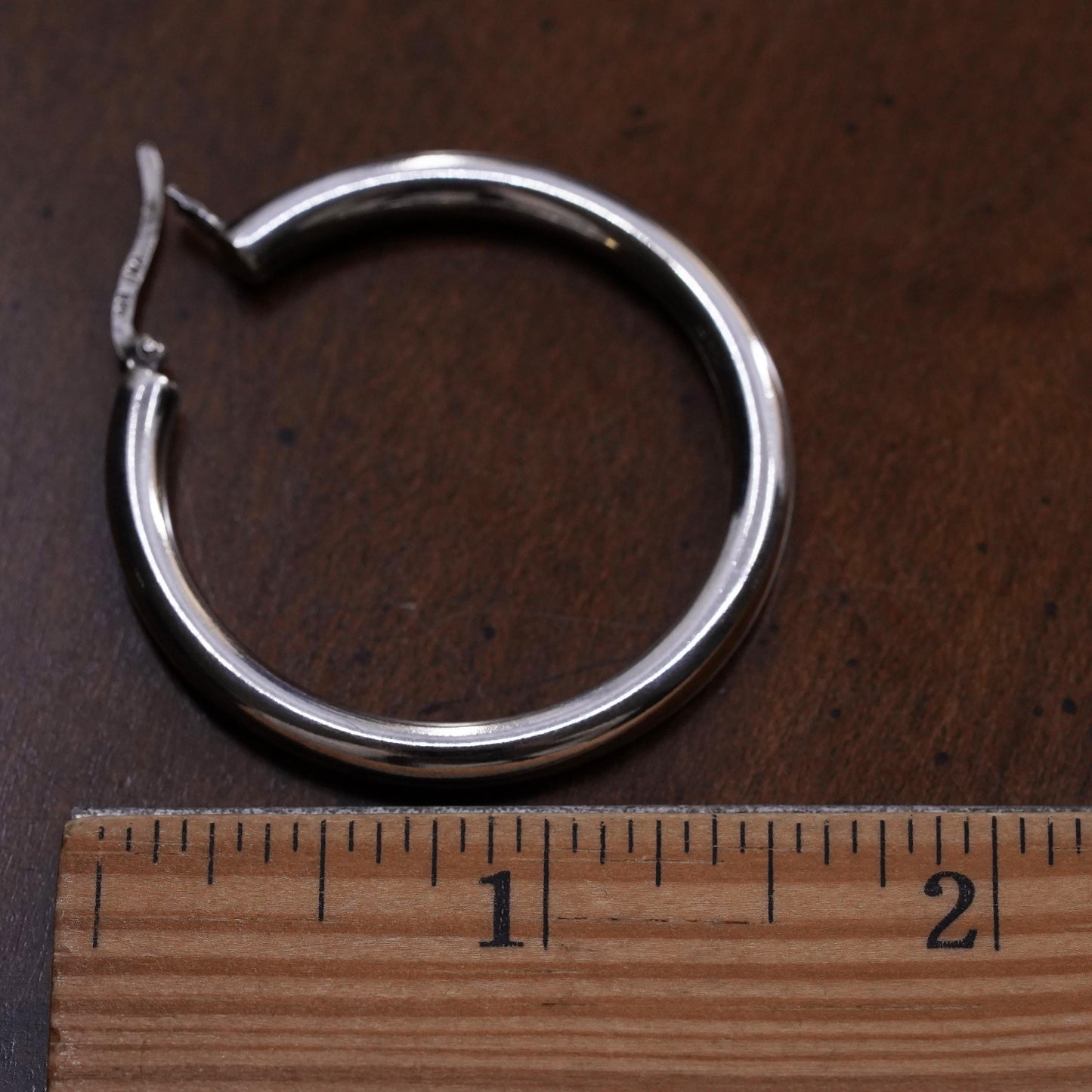 1.5", Vintage sterling 925 silver loop single earring, fashion primitive hoop