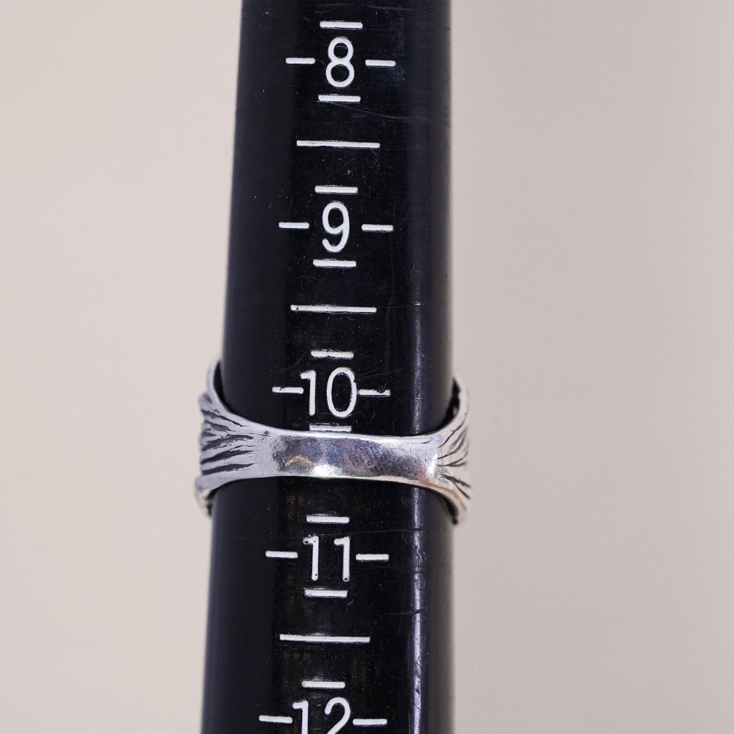 Size 10.25, Israel Pz Or Paz Sterling 925 silver ring teardrop Roman glass