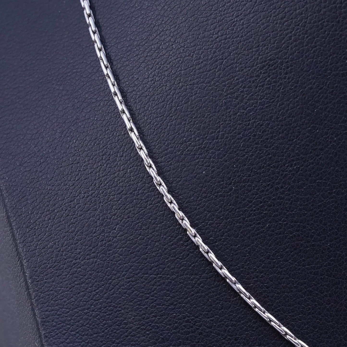 16” 1mm, vintage Sterling 925 silver textured snake chain necklace