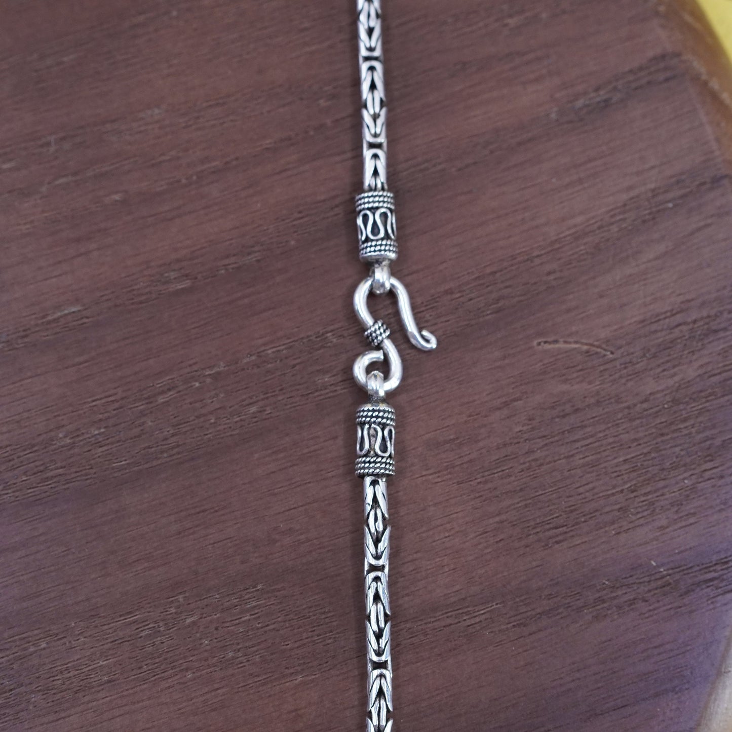 17” VTG sterling silver 925 Bali birdcage Byzantine chain, men’s necklace
