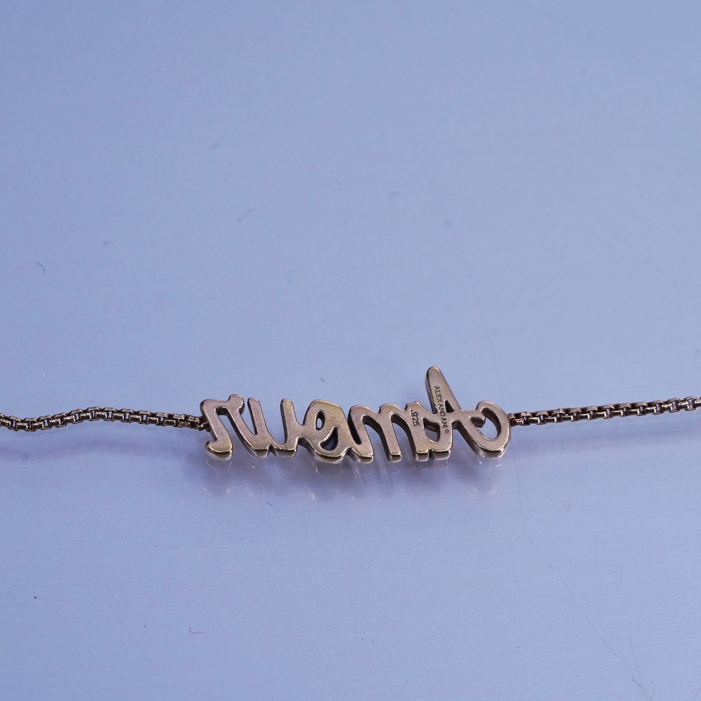 14+3”, Alex and Ani vermeil gold over Sterling 925 silver box necklace “Amour”