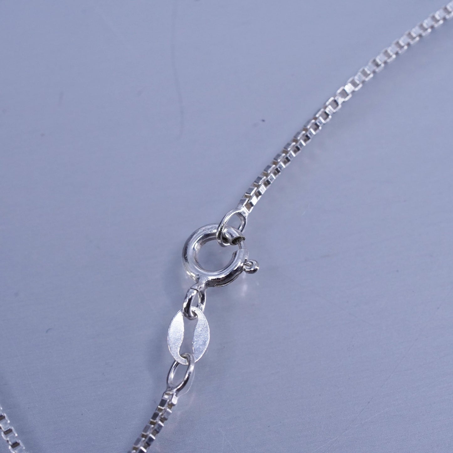 18” 1mm, vintage Italy 925 silver box chain necklace