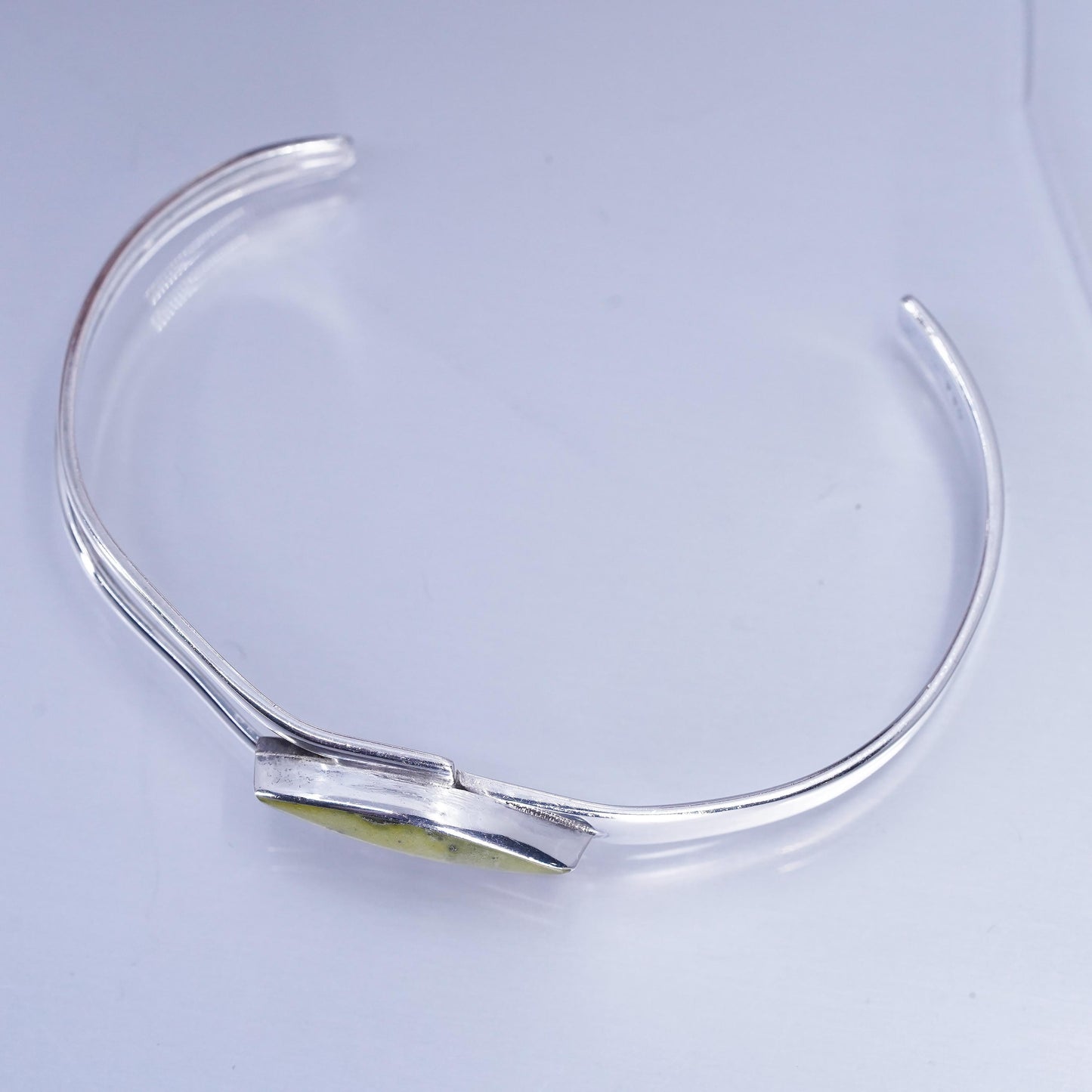 8”, southwestern Sterling 950 silver handmade bracelet, cuff with turquoise