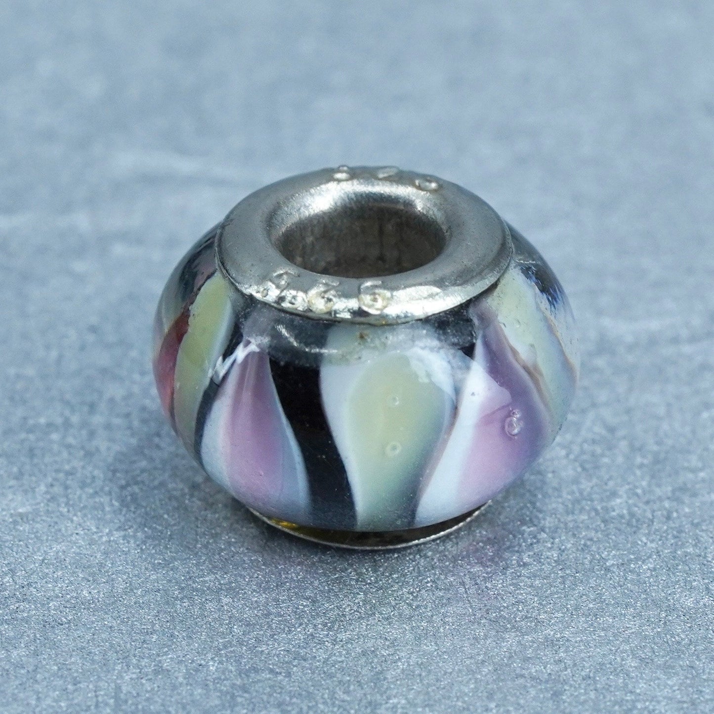 Antique Sterling silver charm, 925 green bead