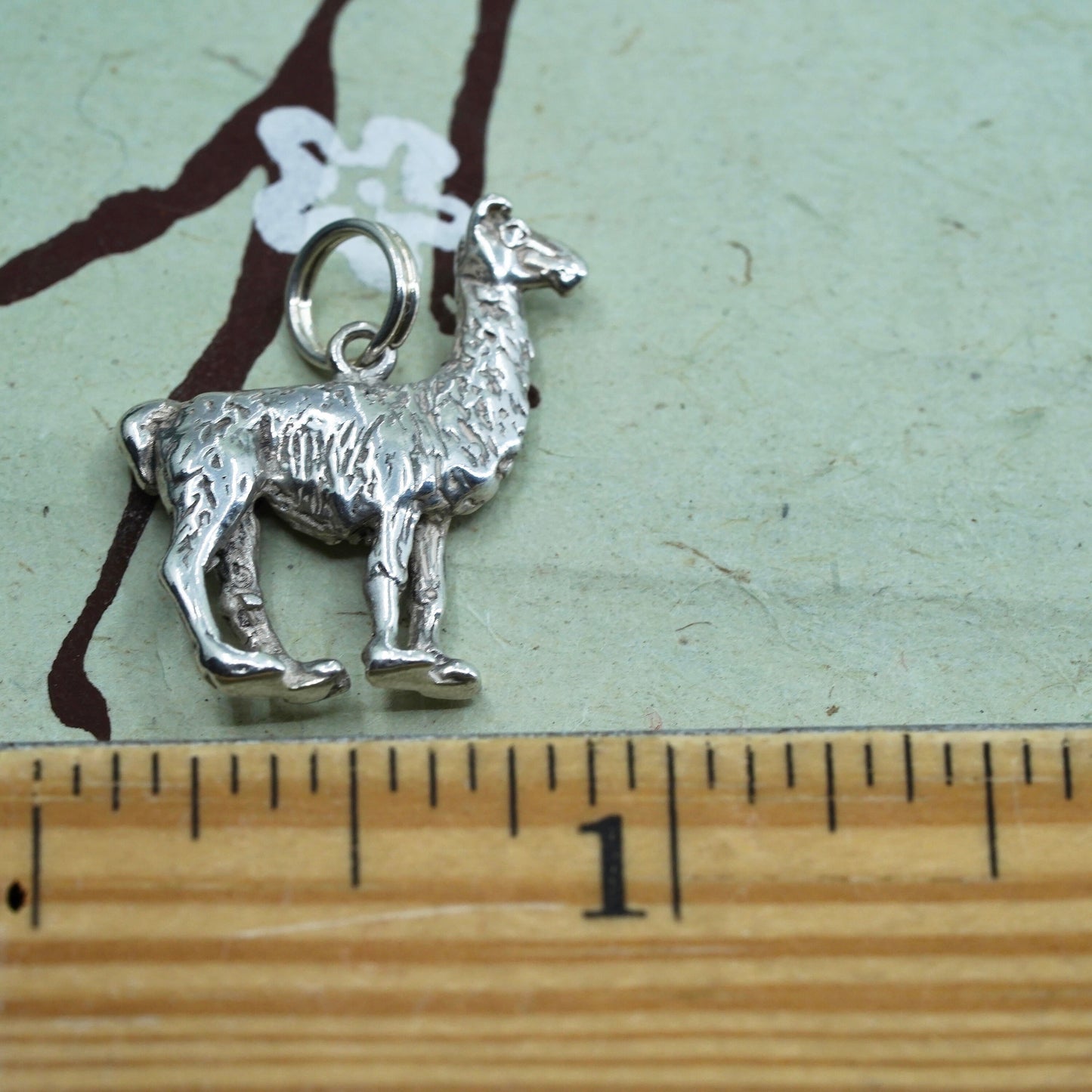 Vintage sterling silver handmade pendant, 925 camel charm