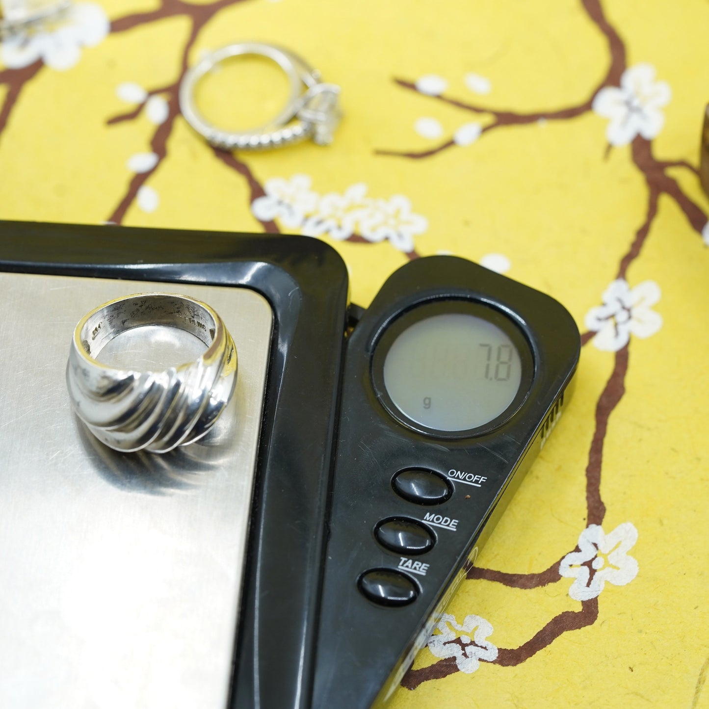 Size 7.5, Native American Navajo James Mason sterling silver ring 925 ribbed