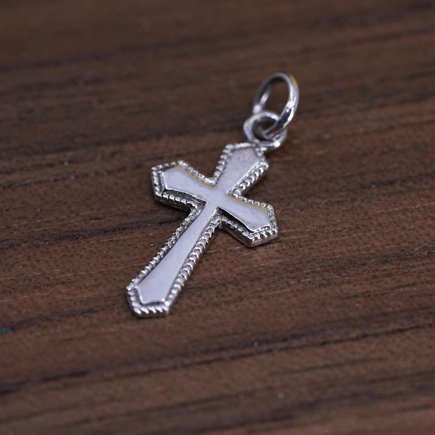 Vintage Sterling silver handmade cross pendant, 925 charm