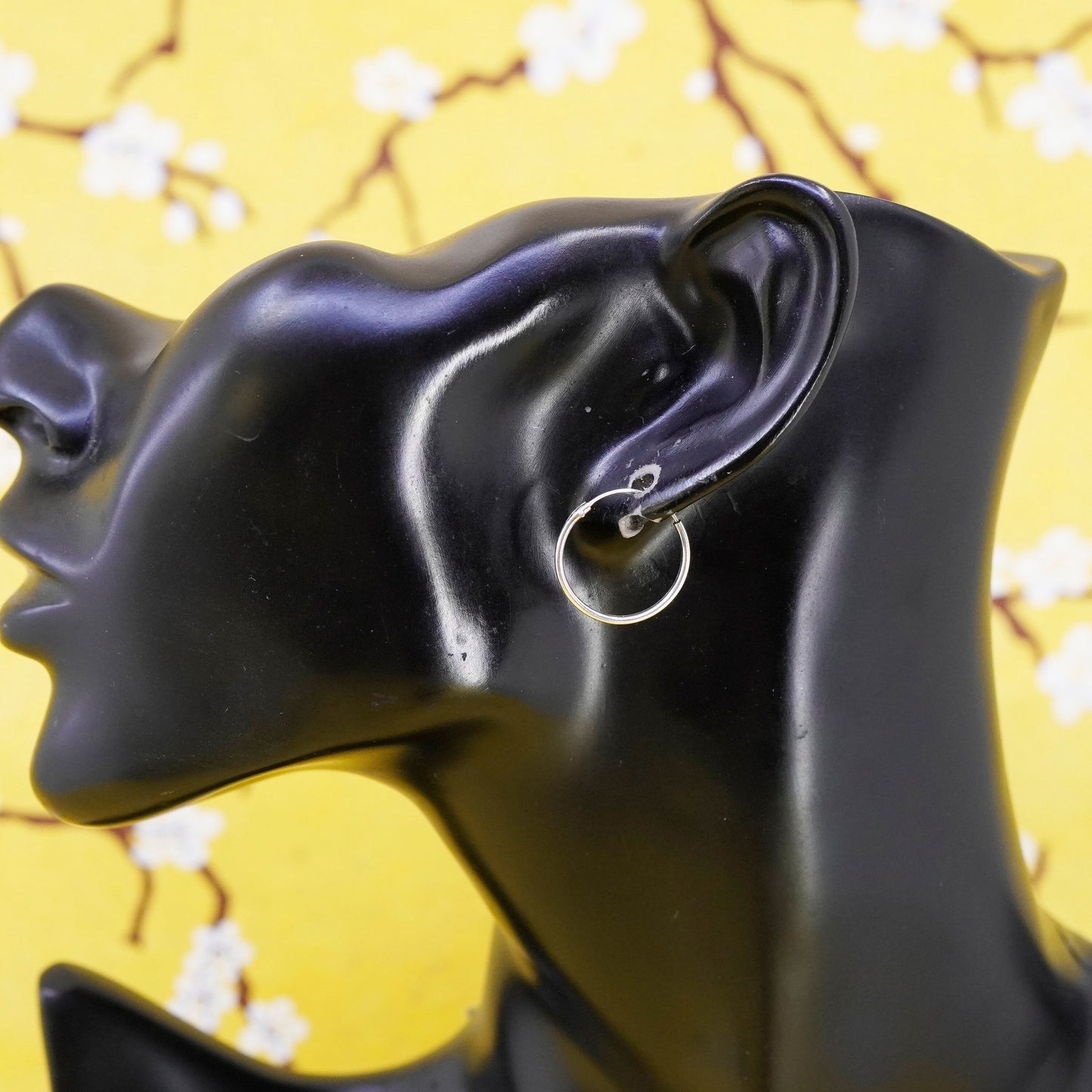 0.5”, vintage Sterling silver hoop earrings, 925 hoops