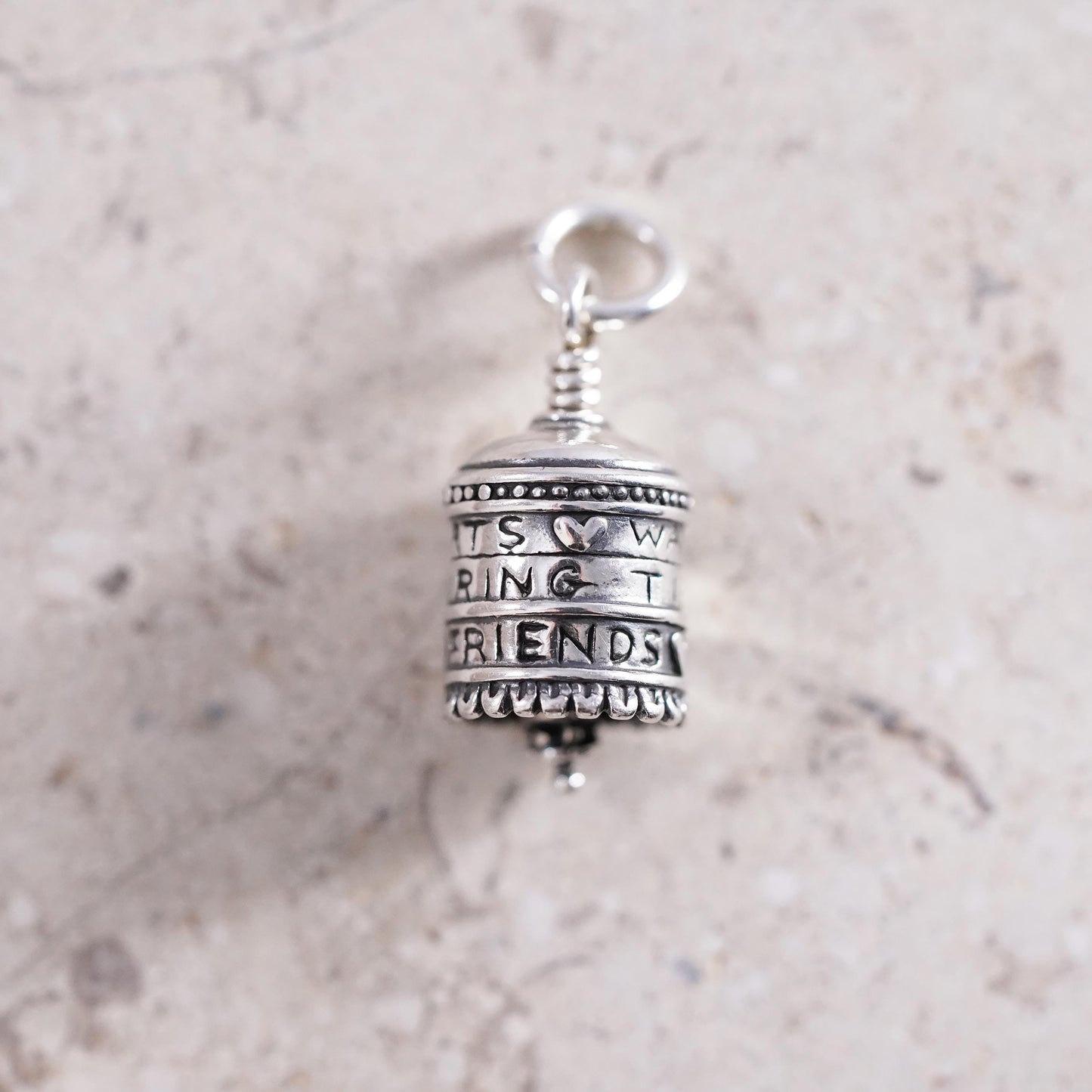 Vintage Sterling silver handmade chime, bell, ring, 925 harmony ball