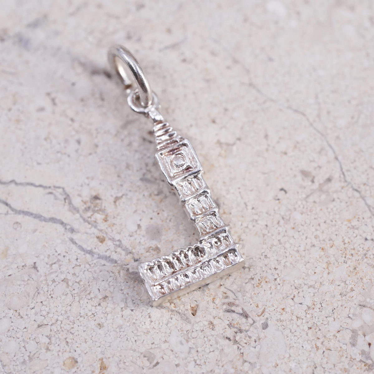 Sterling 925 Silver Big Ben Clock Tower Charm Pendant, London England Landmark