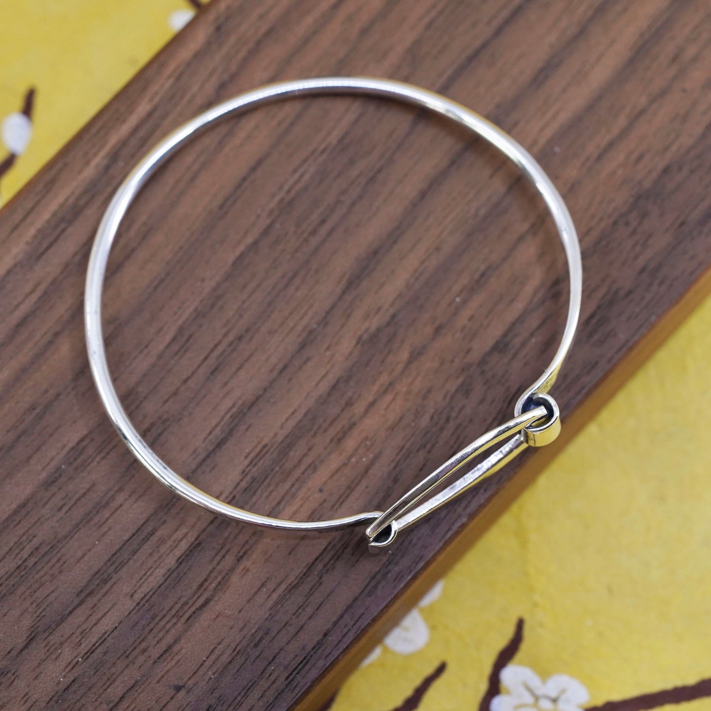 7”, vintage Sterling 925 Silver handmade Bangle, 925 hinged bangle