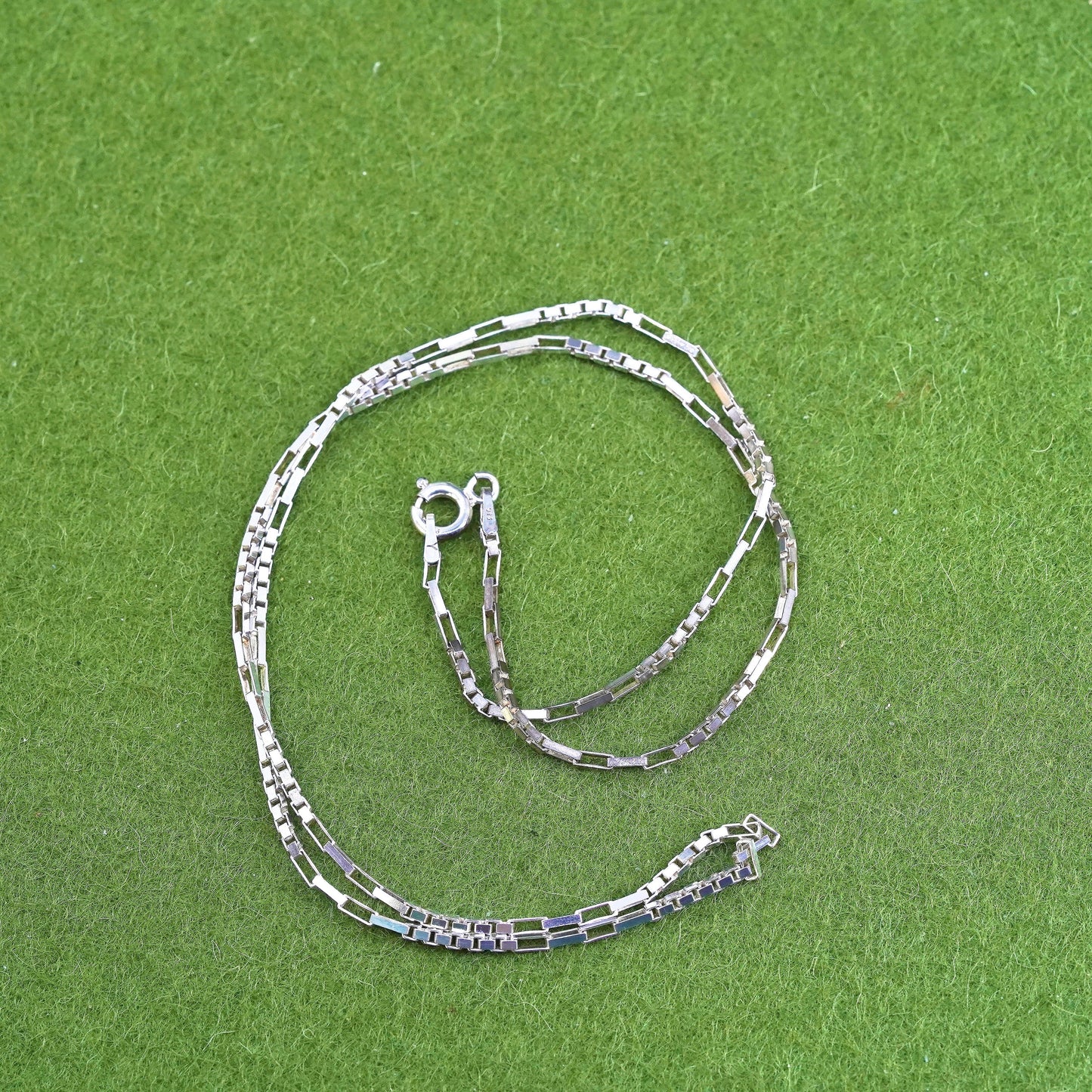 18", 1.6mm, vintage sterling silver box chain, 925 necklace