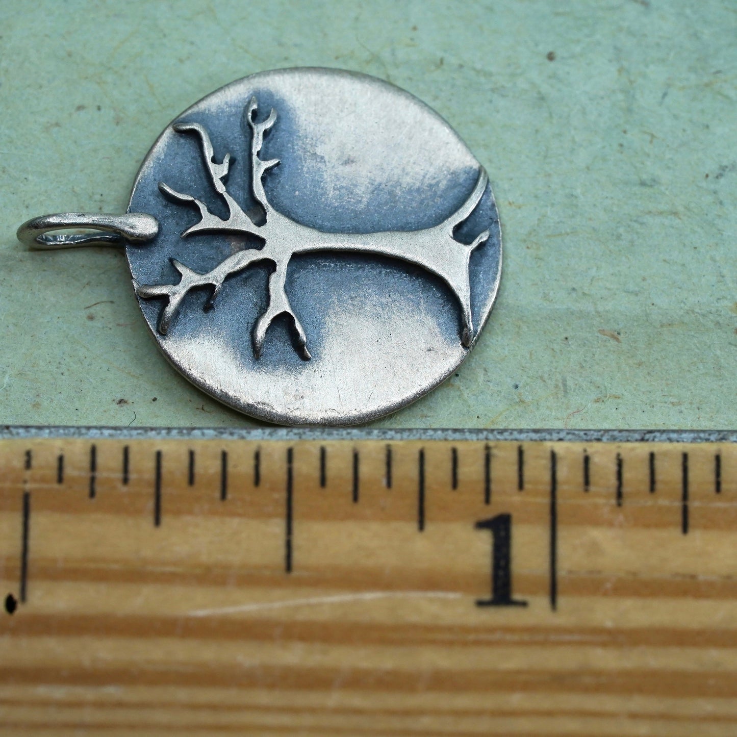 sterling silver handmade pendant, 925 family tree tag charm “remember