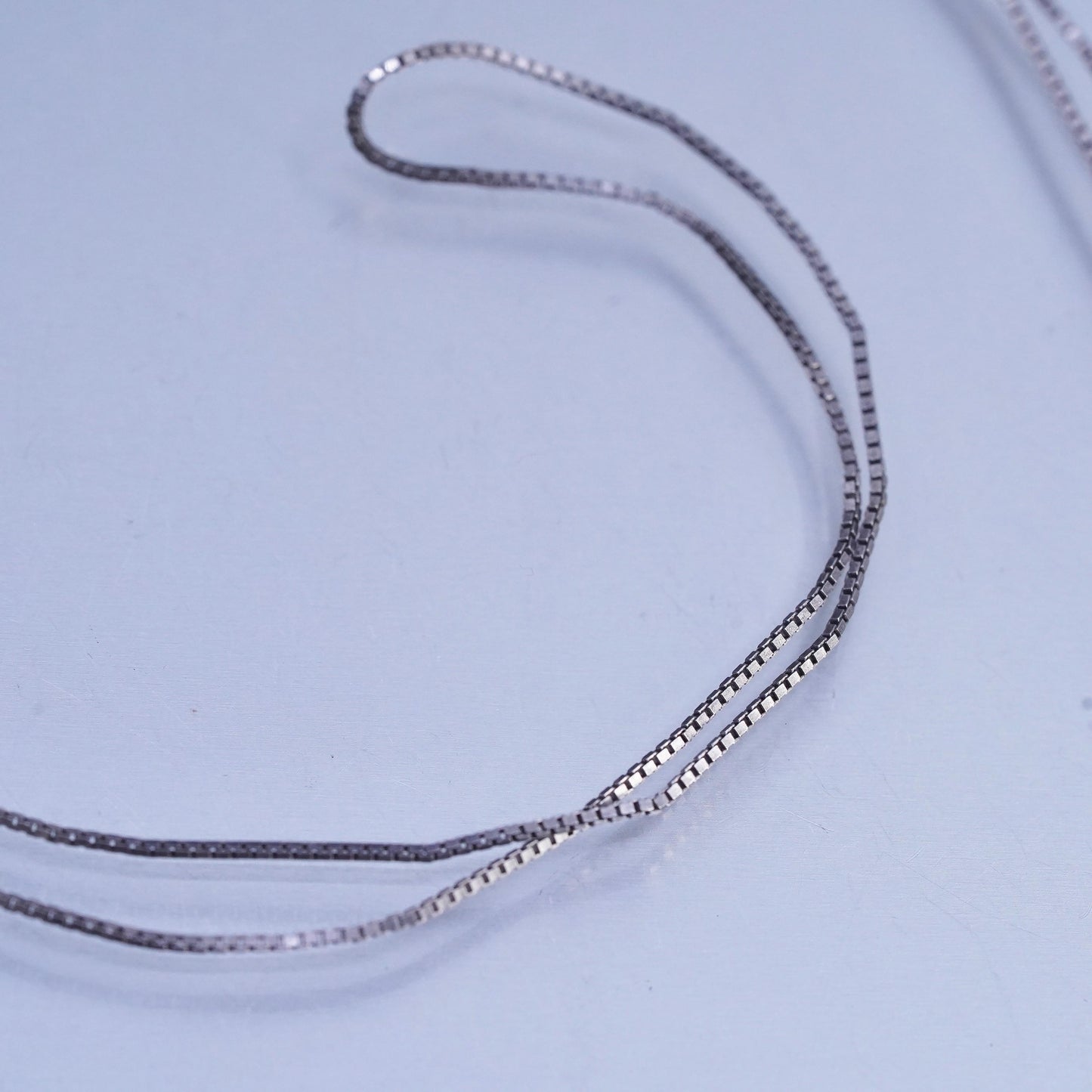 24", Vintage Italian sterling silver box chain, made in Italy silver necklace