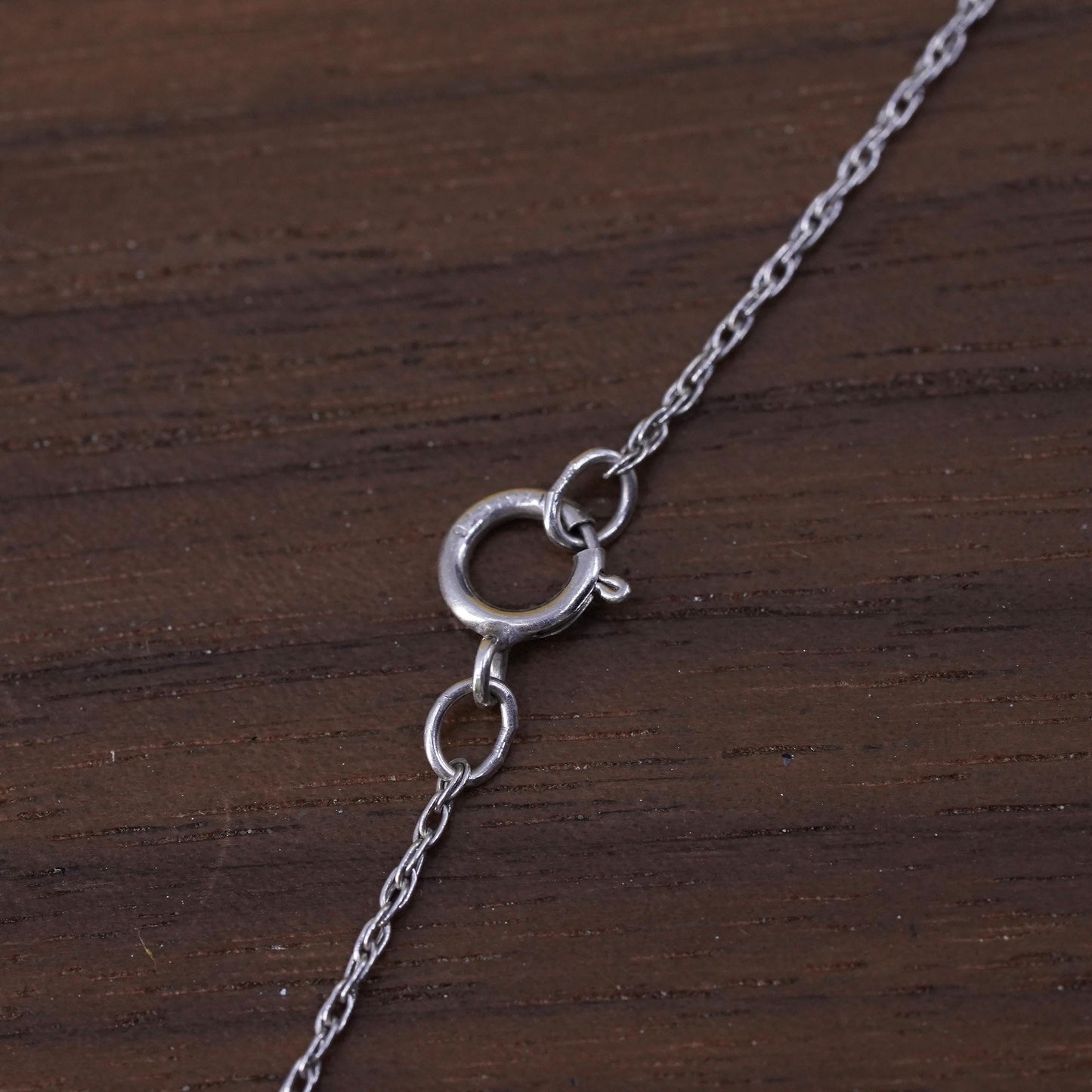 20", vintage Sterling silver necklace, 925 Singapore rope chain tag pendant