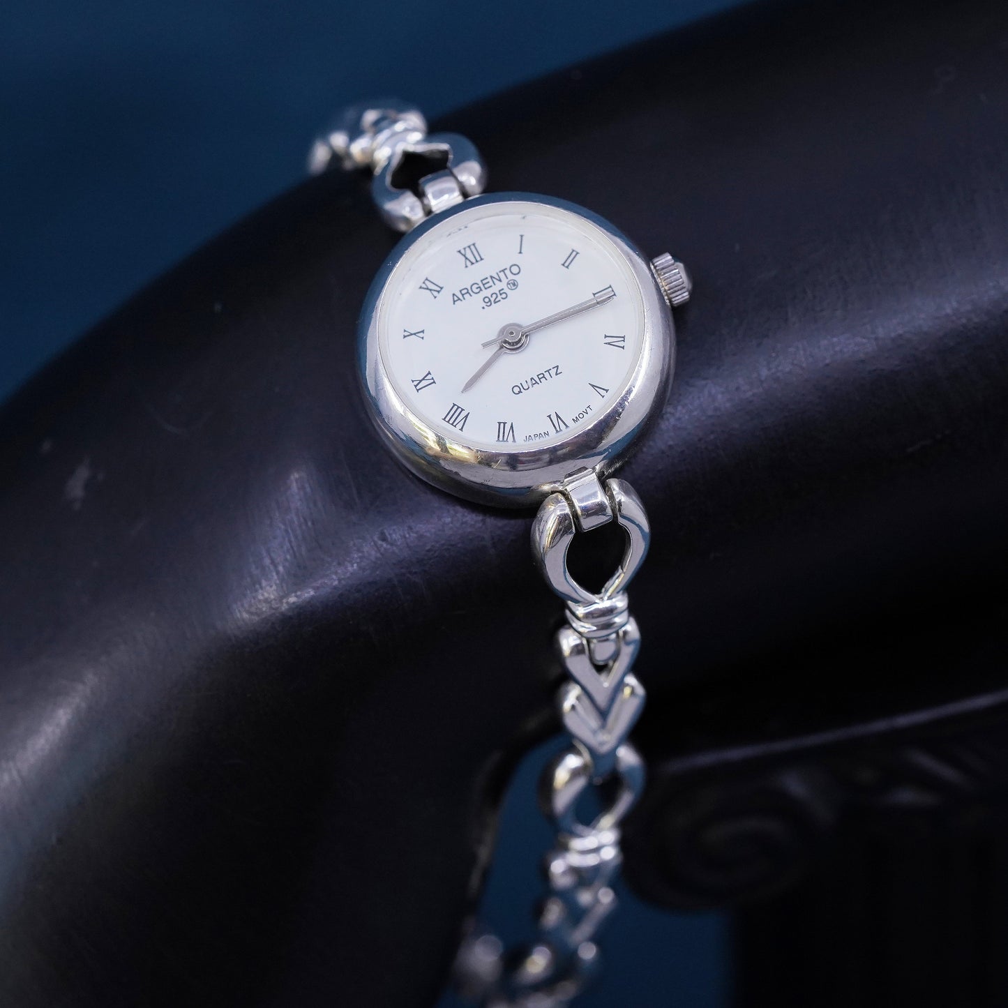 7”, Sterling Silver 925 Watch Argento Brand Round Face Silver not Working