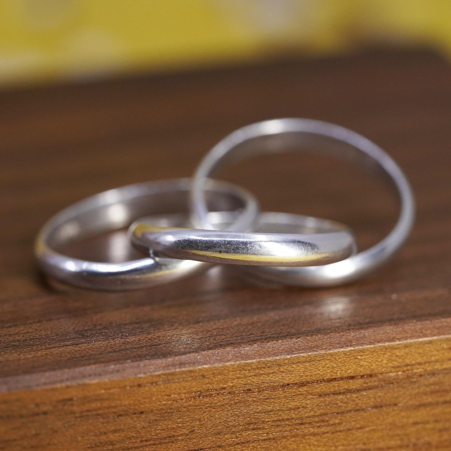 size 6, vintage Sterling silver handmade ring, 925 entwined band