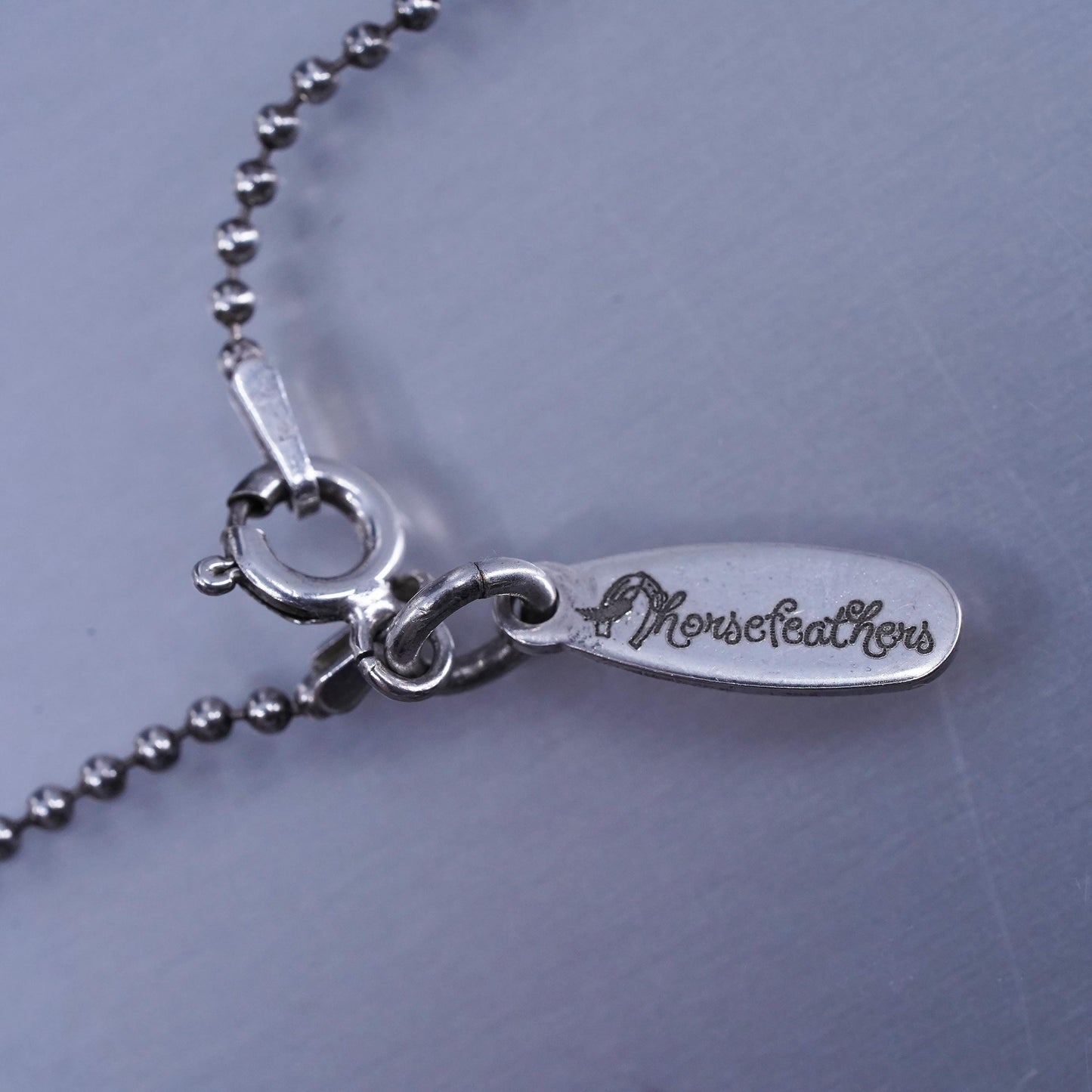 18” 1mm, vintage Italy Sterling 925 silver bead chain necklace