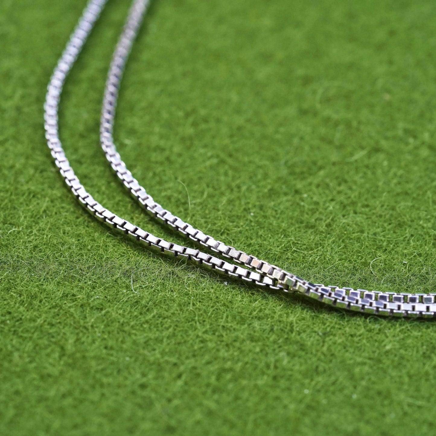 24”, 1.6mm, Vintage sterling silver Italy 925 silver box chain, necklace