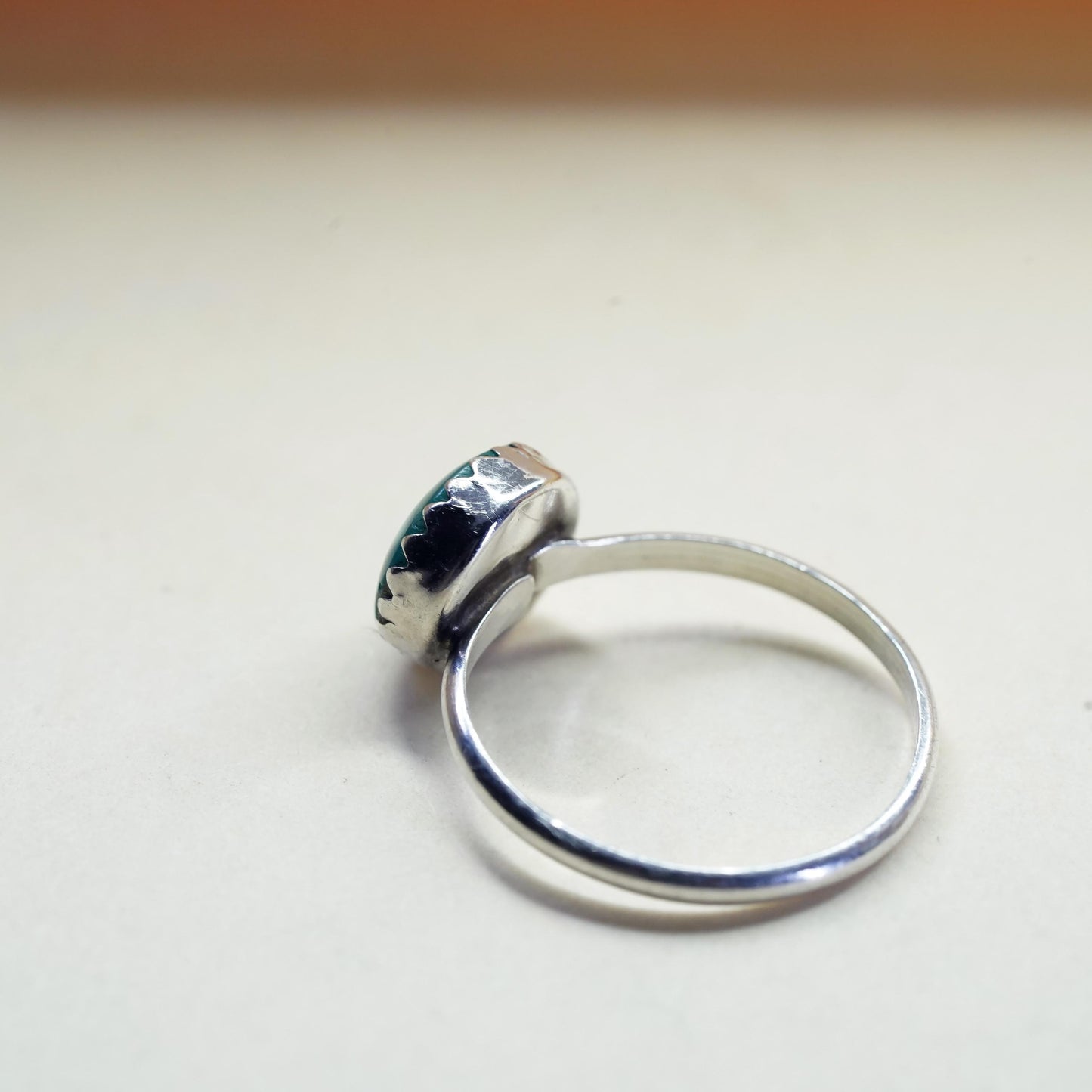 Size 5, Native American sterling silver ring, handmade 925 ring turquoise
