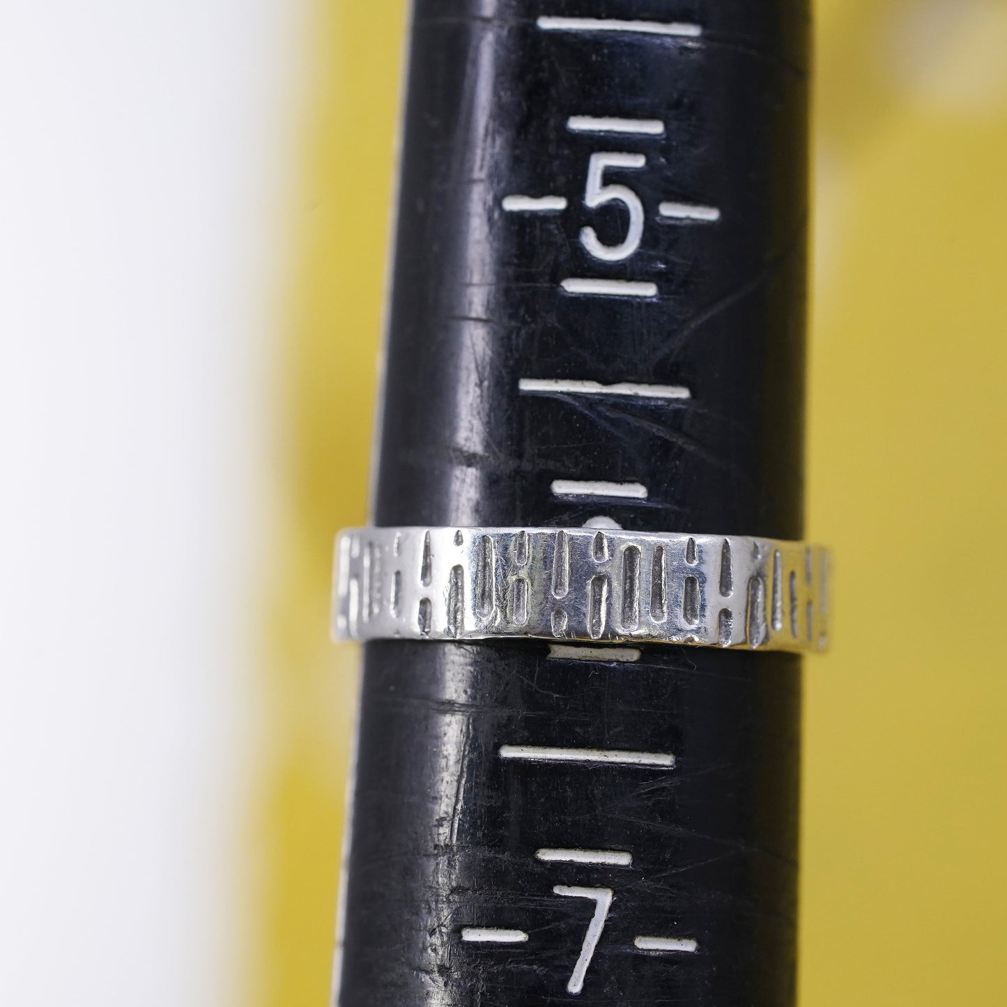 Size 6, vintage Sterling silver handmade ring, 925 beaded band