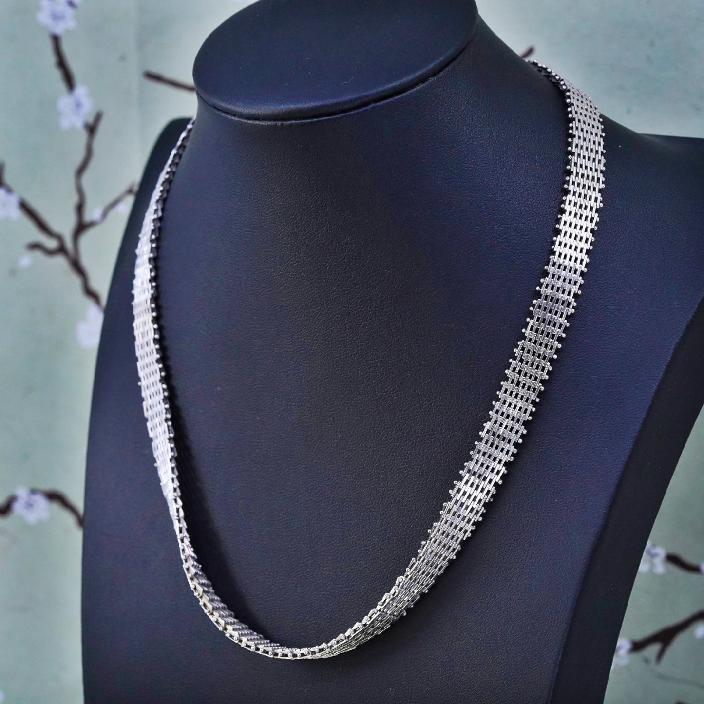 18", 10mm, Vintage sterling silver Riccio link chain, 925 necklace
