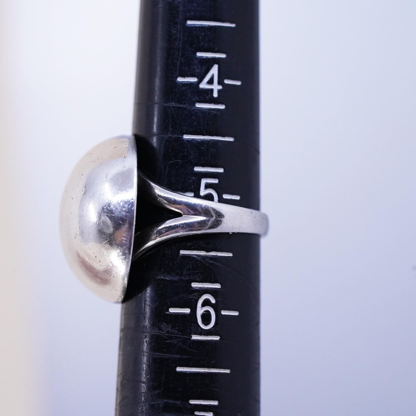 Size 5, modern sterling silver handmade ring, 925 statement circle dome band