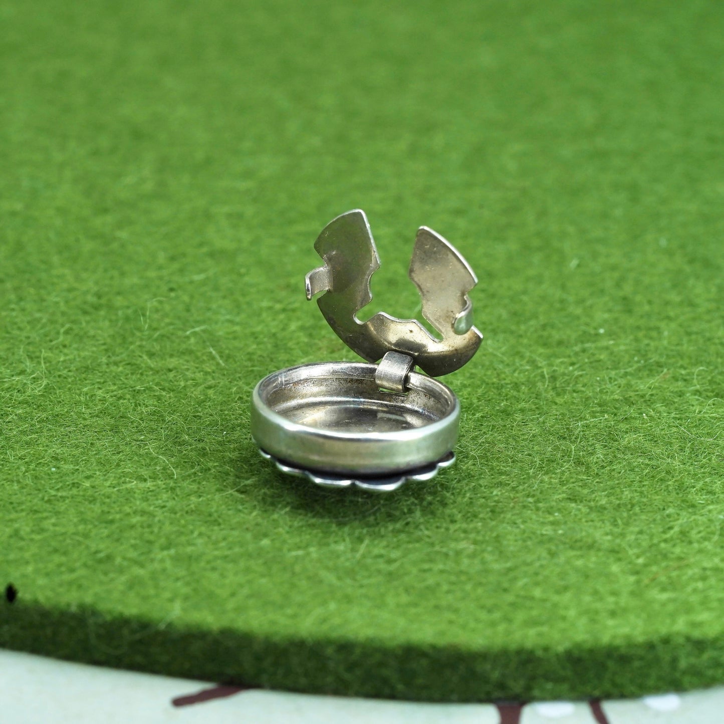 Native American handmade sterling silver 925 button cover