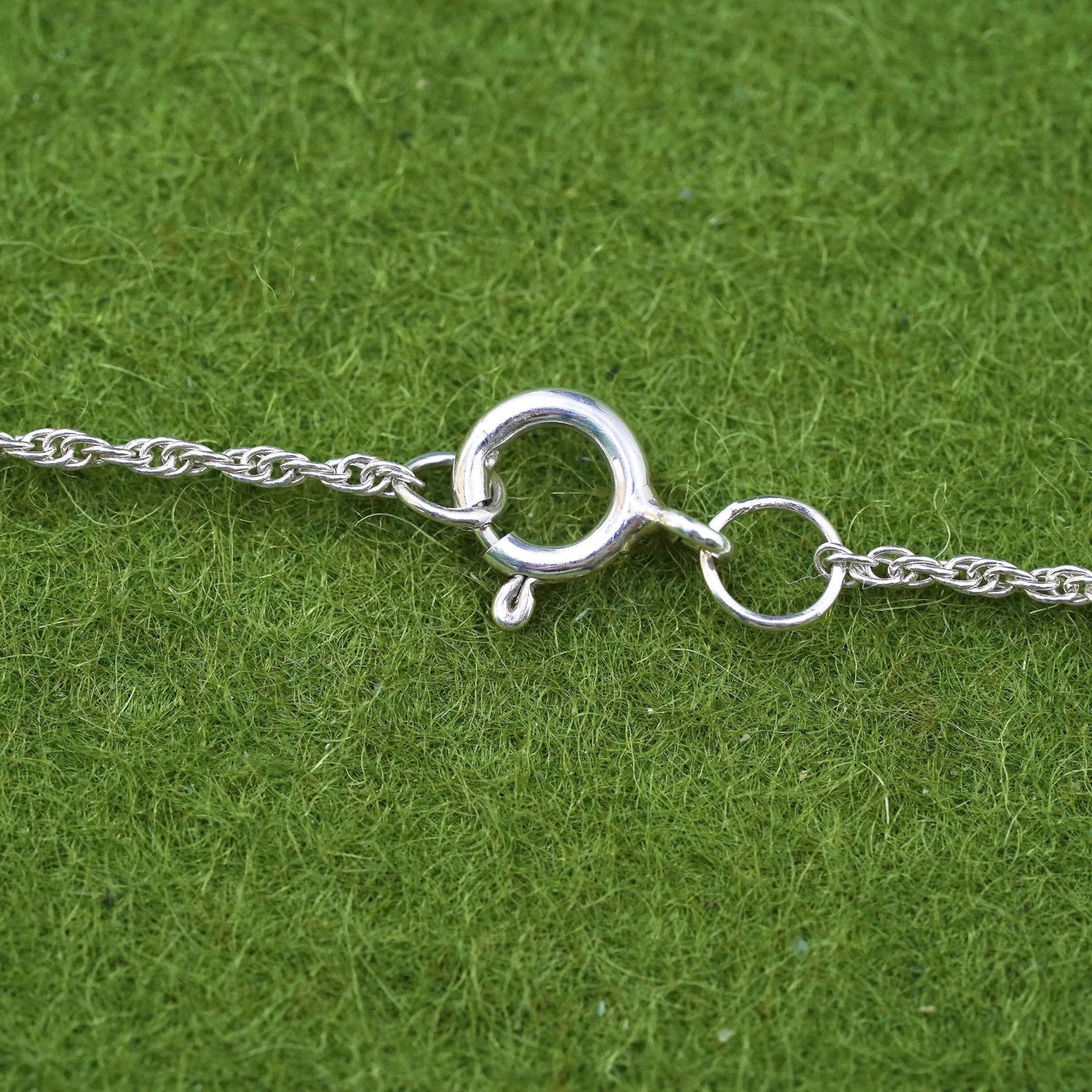 18” 1mm, vintage sterling silver necklace, 925 Singapore rope chain