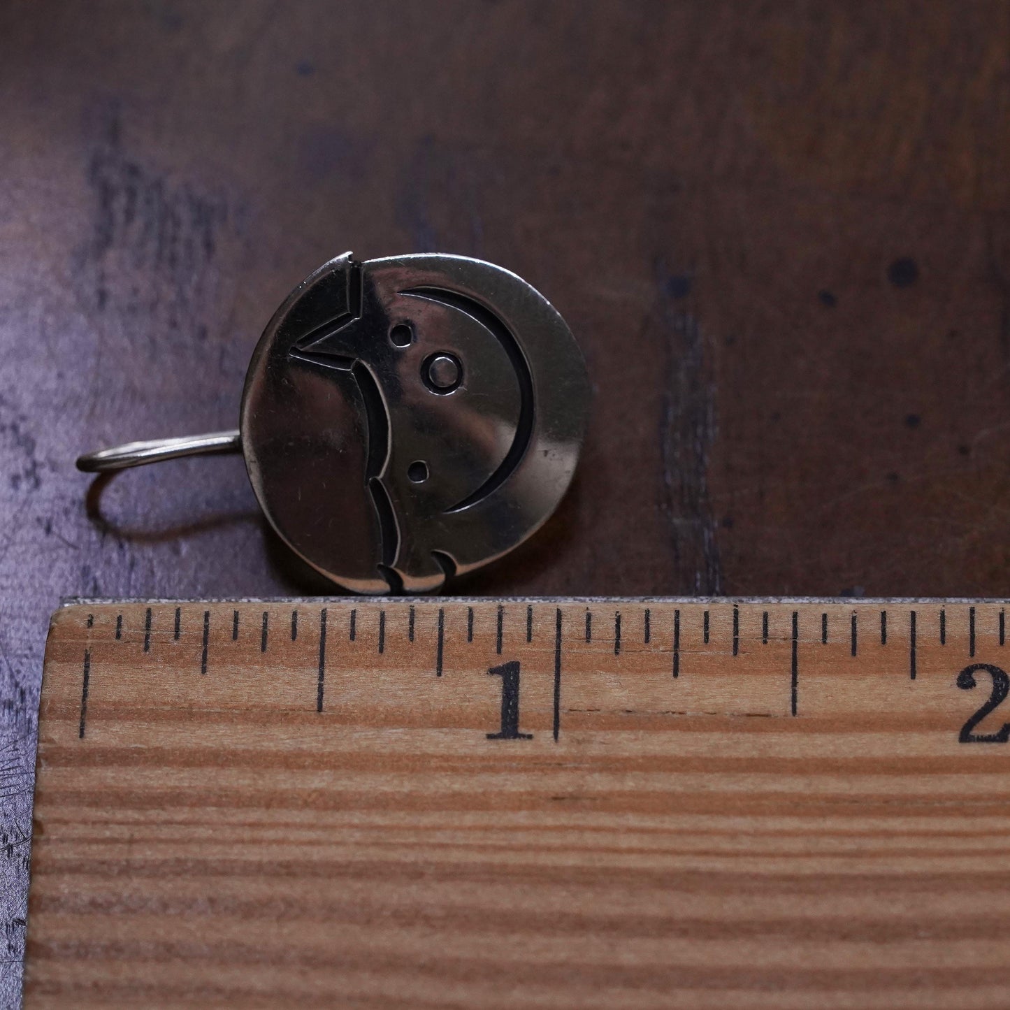 Vintage southwestern Mexican Sterling silver dangle, 925 boy single earring