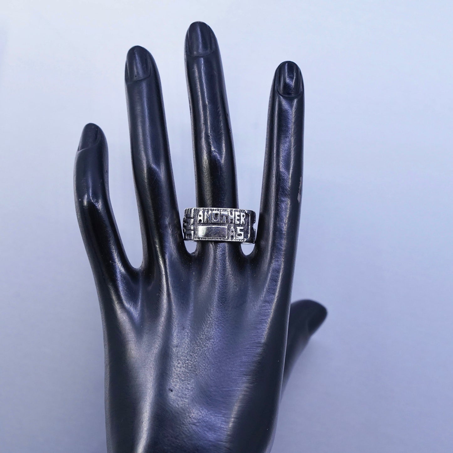 Size 10.5, Sterling 925 silver ring, “Love one another i have loved you” band