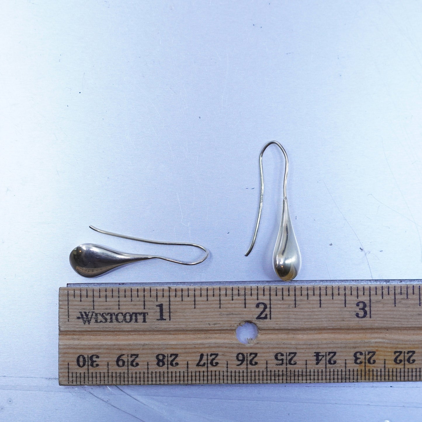 Vintage Sterling 925 silver handmade teardrop earrings