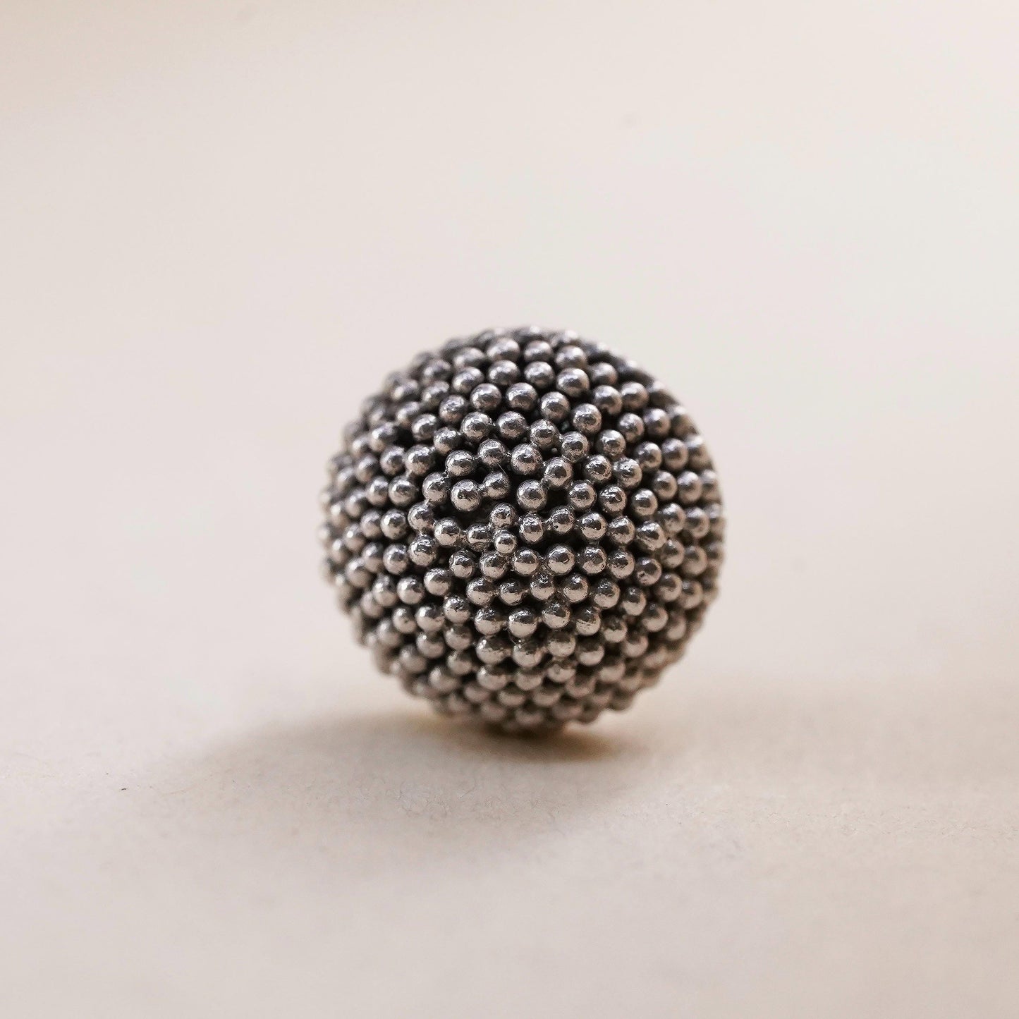 Vintage handmade single earring. Sterling 925 silver 10mm bead stud