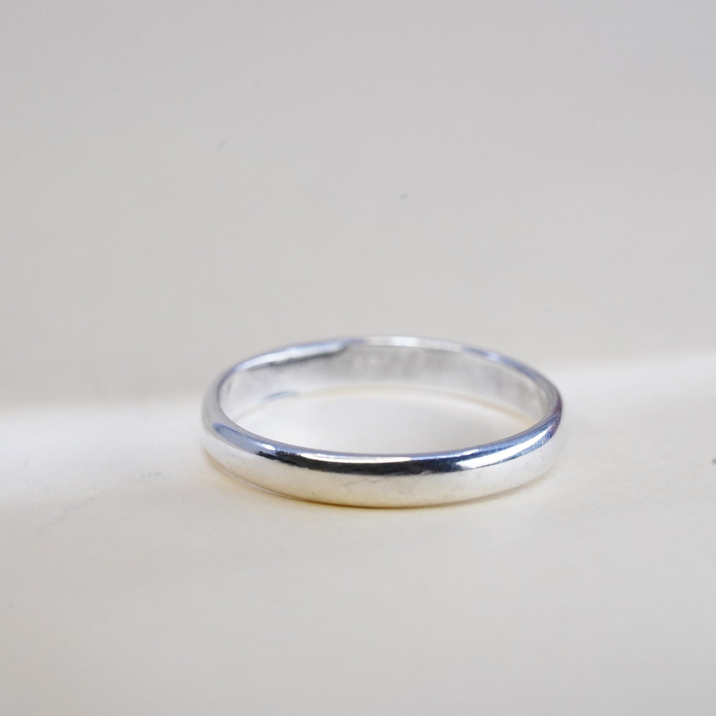 Size 7, vintage Sterling 925 silver handmade Faith ring stackable band