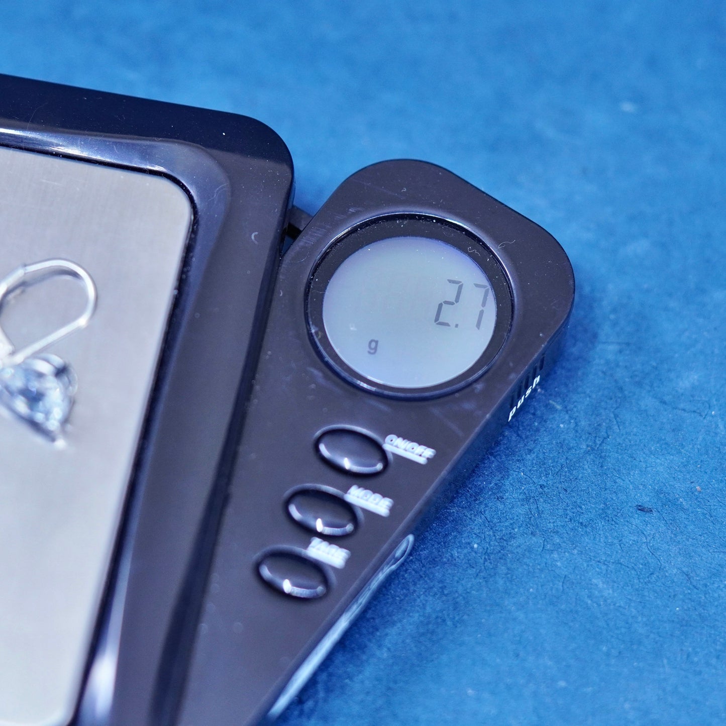 Vintage sterling silver earrings, solid 925 silver with teardrop cz dangles