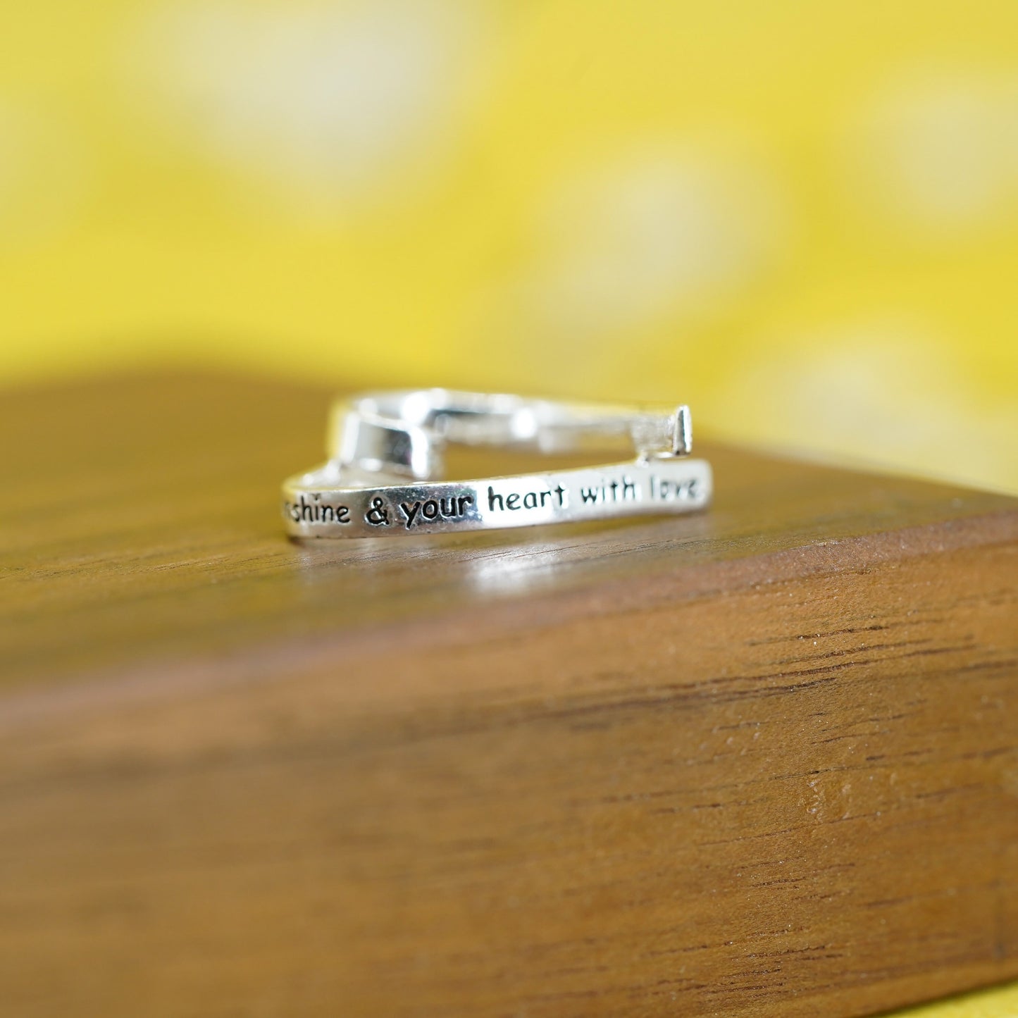 Sterling silver quote pendant, 925 heart “friends fill your life joy soul