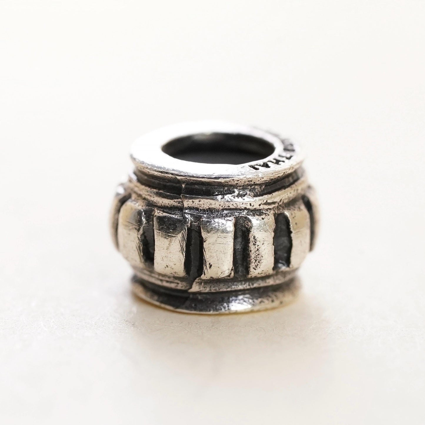 Vintage Sterling silver handmade charm, solid 925 silver bead divider