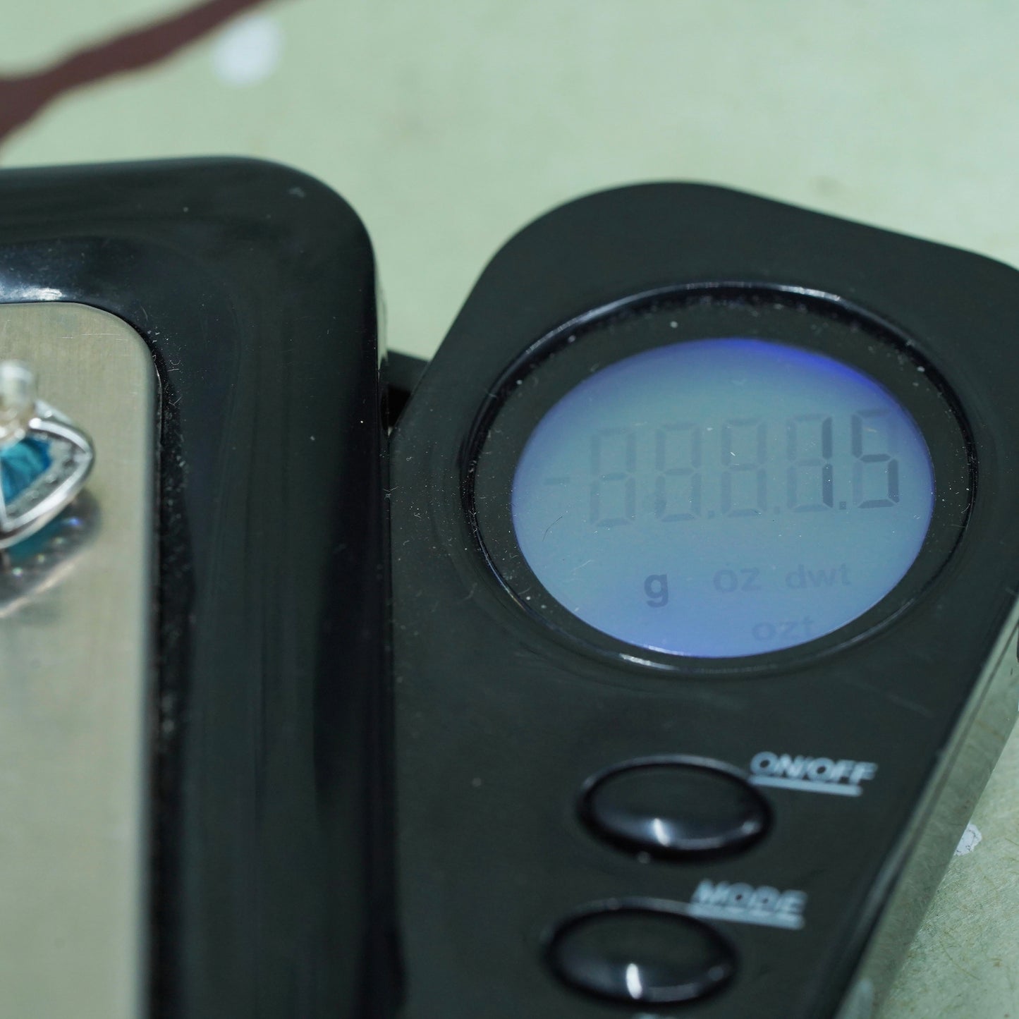 vintage sterling silver earrings w/ blue topaz and cz around, 925 silver studs