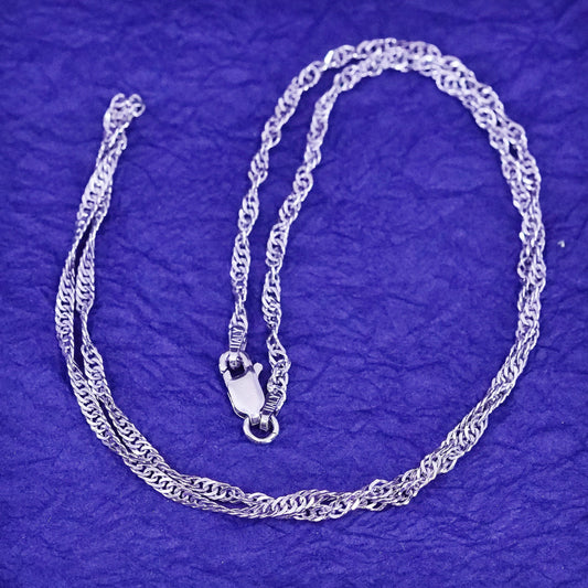 18”, Italian ITAOR Sterling silver handmade necklace, 925 Singapore rope chain