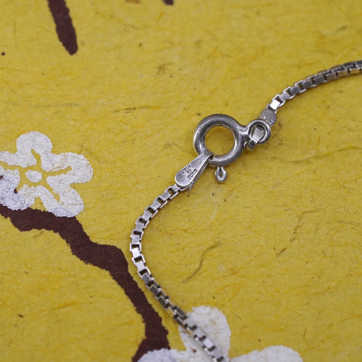 24" 1mm, vintage Italian Milor Sterling silver box chain, 925 necklace