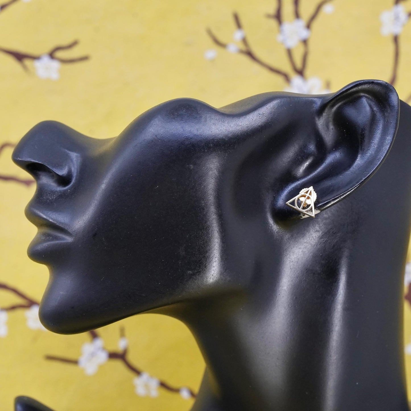 Vintage vermeil gold over Sterling silver shape studs, 925 earrings