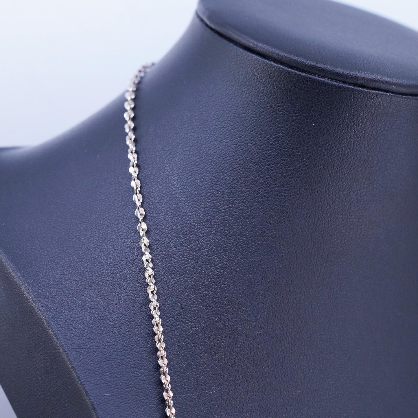 30” 2mm, vintage Sterling 925 silver bold twisted s link chain necklace