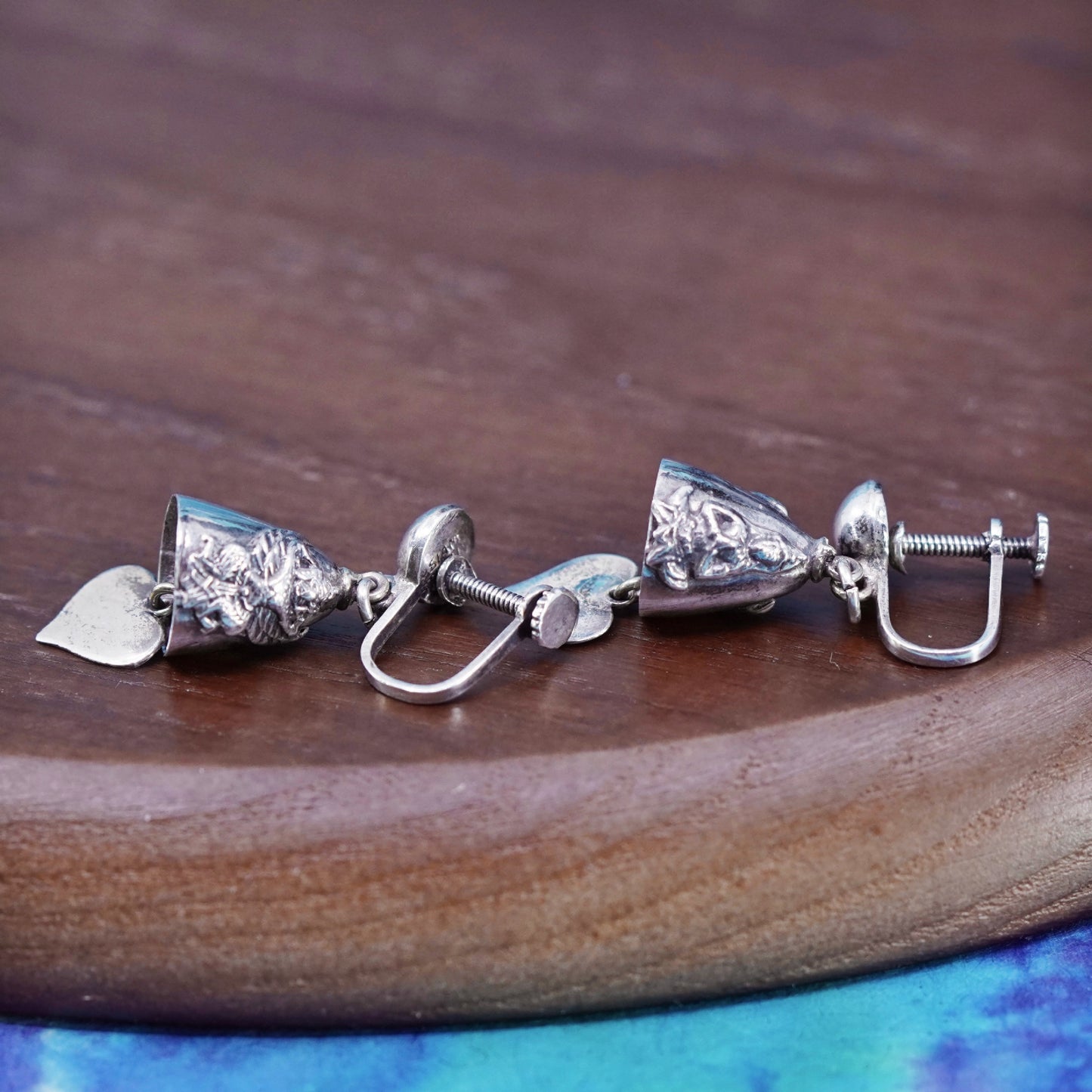 Siam Sterling silver earrings 925 elephant god Genesha screw on earrings