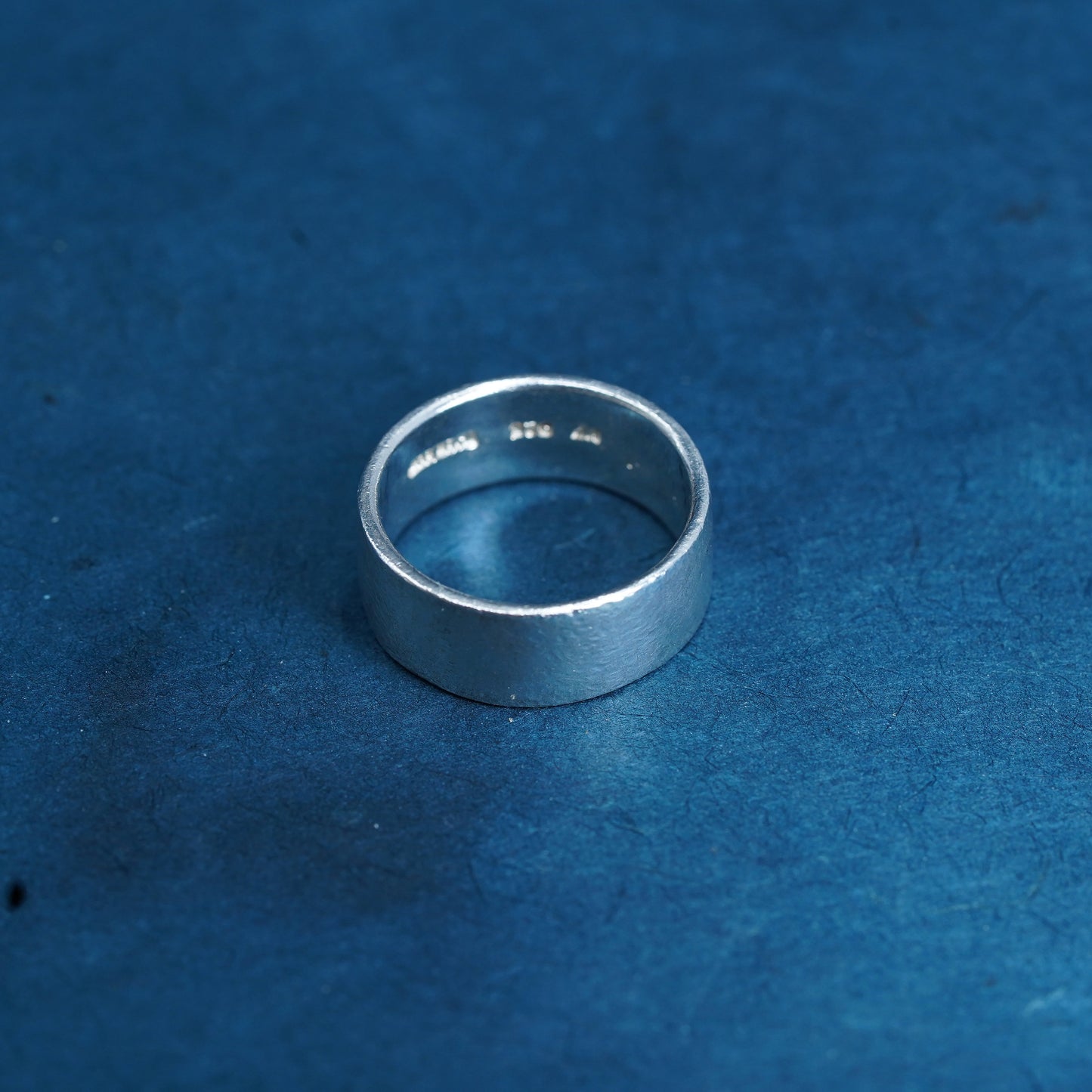Size 7, vintage Sterling silver handmade ring, wide 925 band