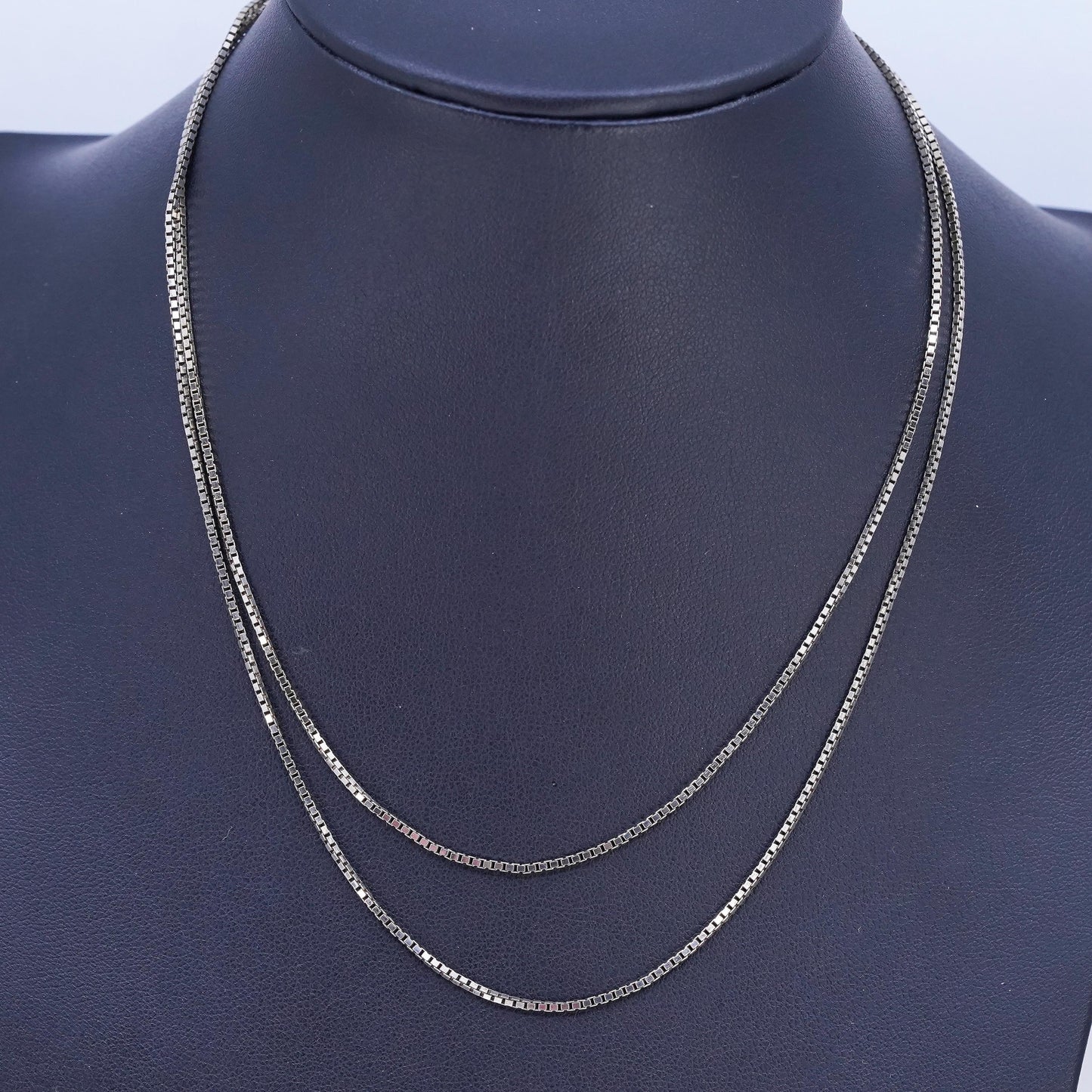 30" 1.6mm, vintage Italian gold plated Sterling 925 silver box chain necklace