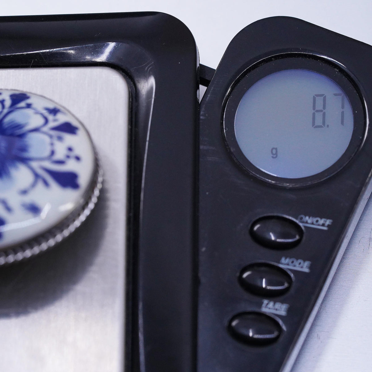 Delft Blue Porcelain Floral Brooch Sterling 925 Silver Hand Painted Dutch Pin