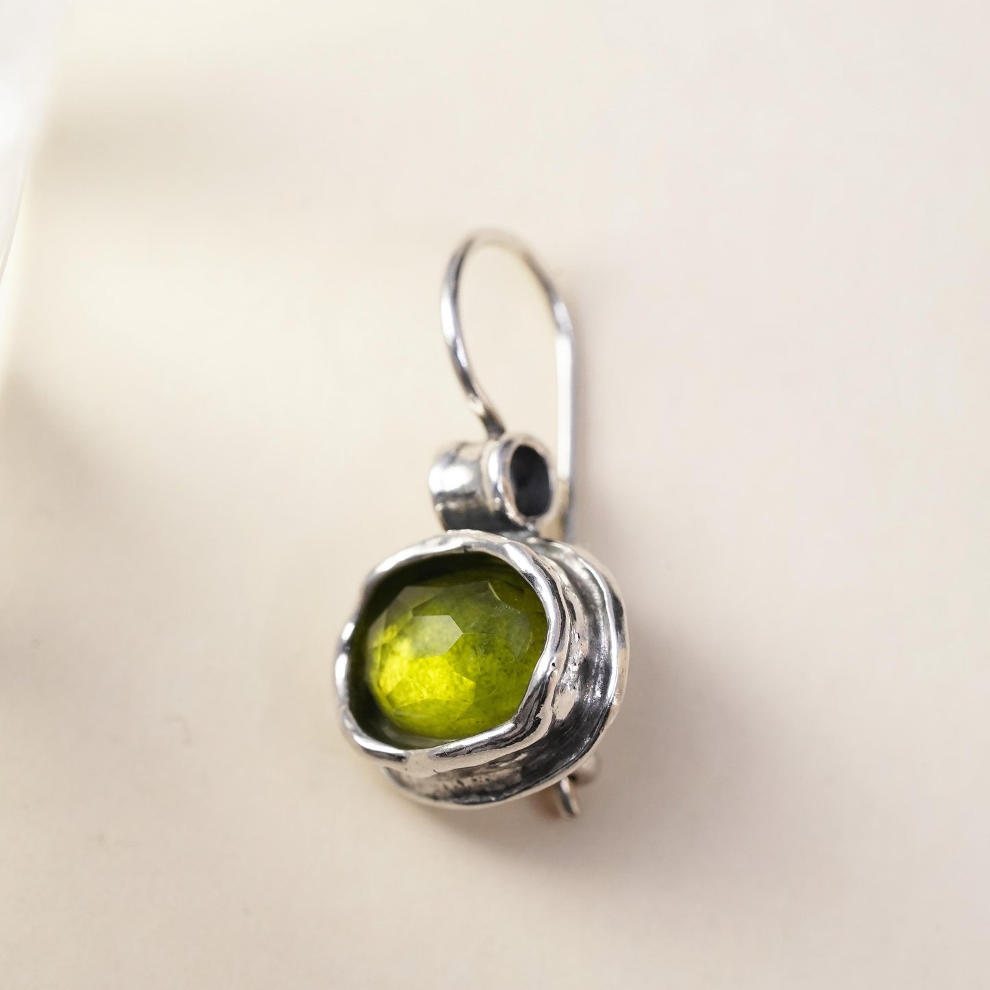 Silpada Sterling 925 Silver W1455 single earring Daintree Natural Green Quartz