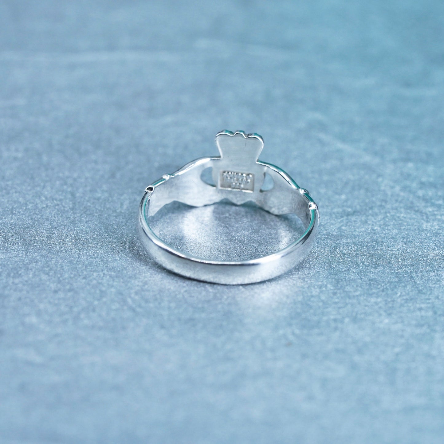 Size 5.5, Irish Solvar Claddagh friendship Sterling 925 silver ring, heart band