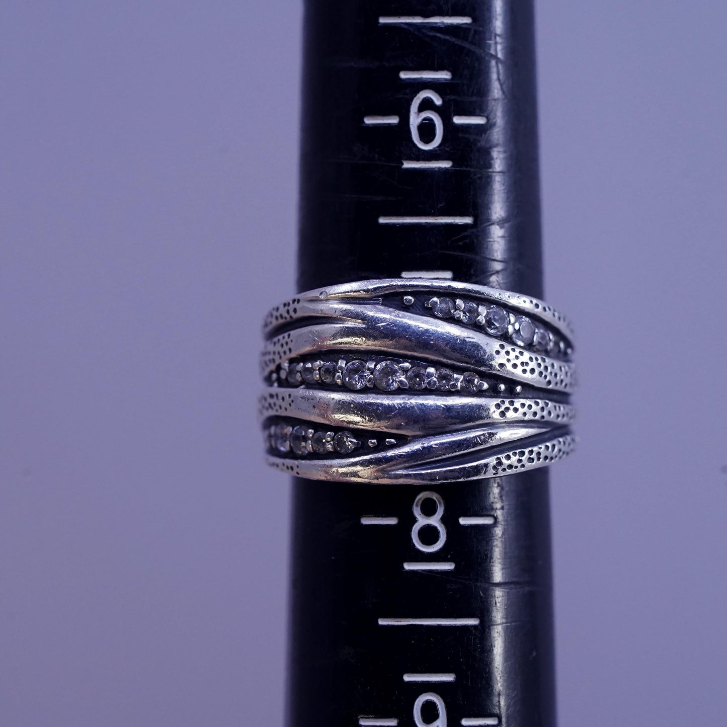 Size 7.25, Silpada Ring R2035 Sterling Silver Cubic Zirconia CZ 925 Modern ring